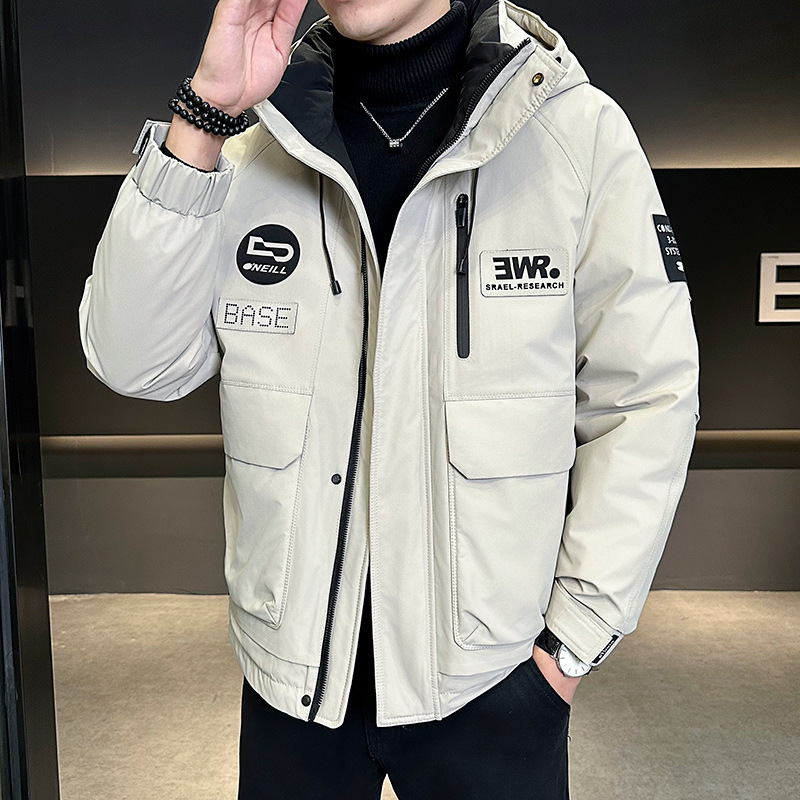 Marca de moda transfronteriza herramientas deportivas al aire libre montañosas de alta calidad transmisión en vivo explosivo chaqueta de plumón con capuchón se puede abrir dos