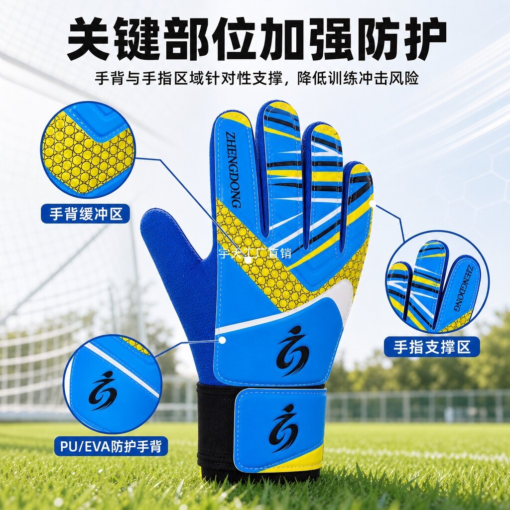 Football goalkeeper gloves for children, special gloves for football goalkeepers, goalkeeper football gloves for elementary school students and teenagers