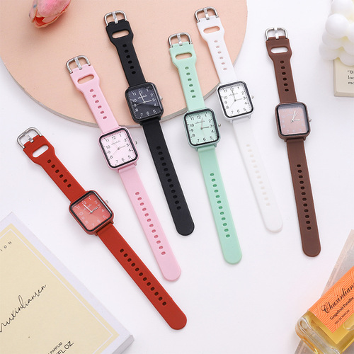 ins internet celebrity square shell women's watch wholesale tape digital quartz watch personalized fashion student watch female watch