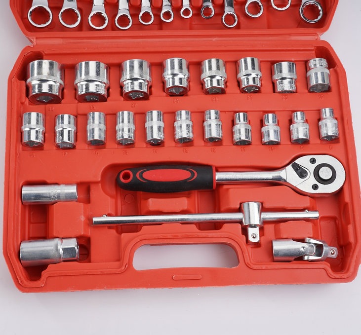 In stock: 37-piece auto repair socket wrench set, car maintenance tools, car repair ratchet, vehicle hardware toolbox