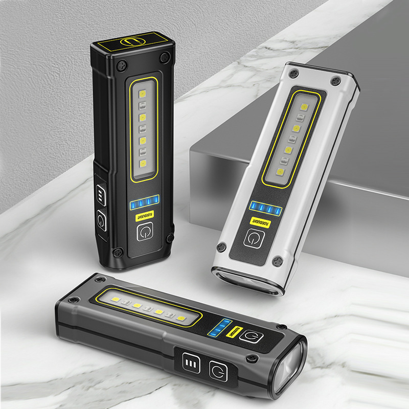 Nueva linterna de fuente de luz doble portátil transfronteriza TYPE-C luz de trabajo multifuncional de carga rápida con linterna de emergencia magnética