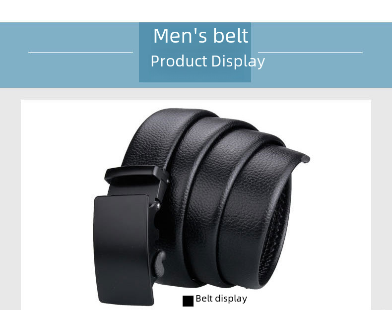 New Men's Automatic Buckle Gift Belt Edge Pvc Wear-resistant Scratch-resistant Men's Pants Belt A Large Number Of Spot Wholesale_voghion.com