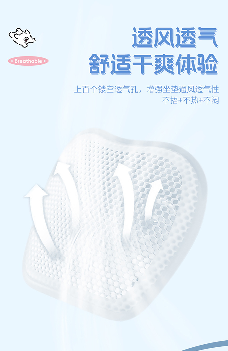 Cartoon New Honeycomb Gel Car Seat Cushion Breathable Cold Gel Cushion Cute Ladies Car Summer Cooling Cushion Seat Cushion