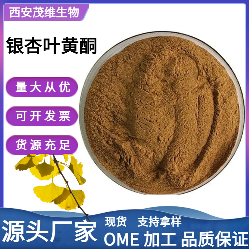 银杏叶黄酮24% 内酯6% 银杏叶提取物 食品级  水溶性 银杏叶粉