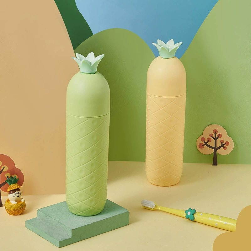 Ананас фрукты милый креативный Мультфильм Путешествия пластиковая чашка для зубной щетки ящик для хранения портативная Водонепроницаемая чашка для хранения чашка для мытья