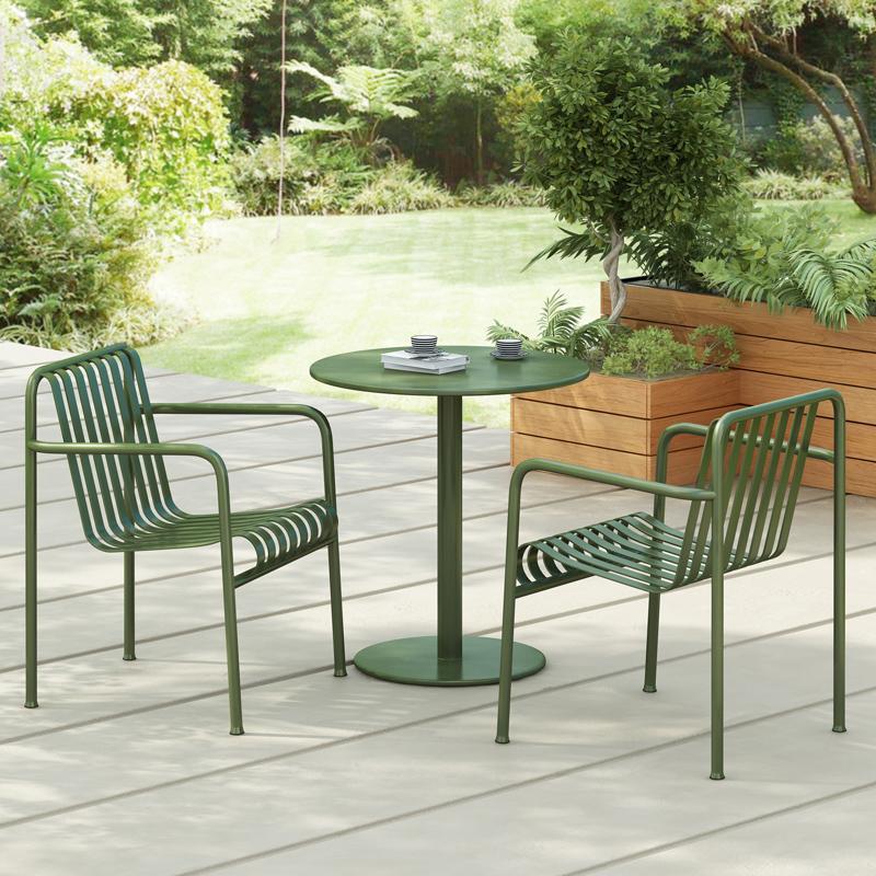 Outdoor Outside Bar Table and Chair Combination Restaurant Milk Tea Shop Cafe Three-piece Leisure Table Chair Rainproof Table