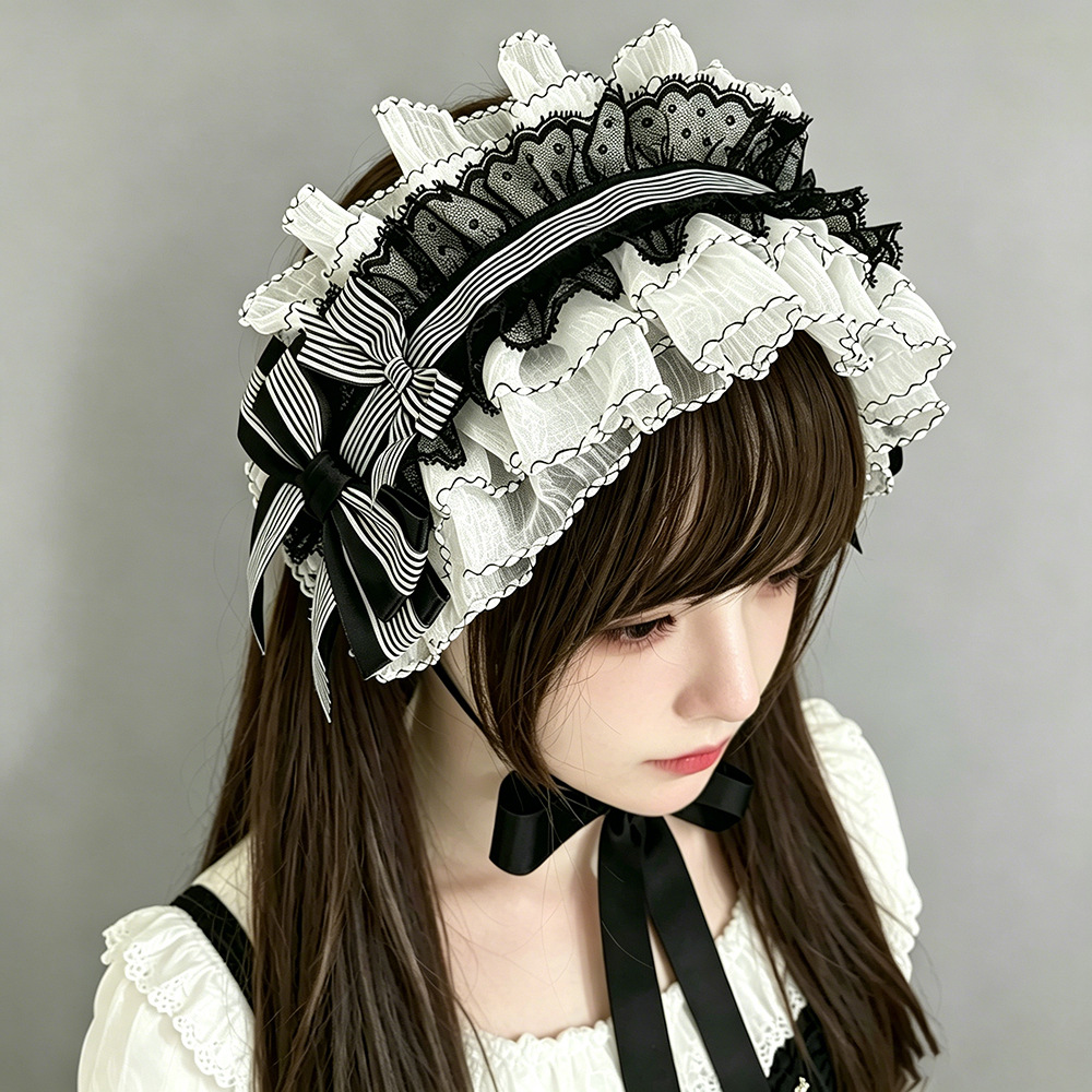 Dos dimensiones Lolita correa de cabello chica gato oreja clip de cabello cómic cosplay Lolita criada correa de cabello