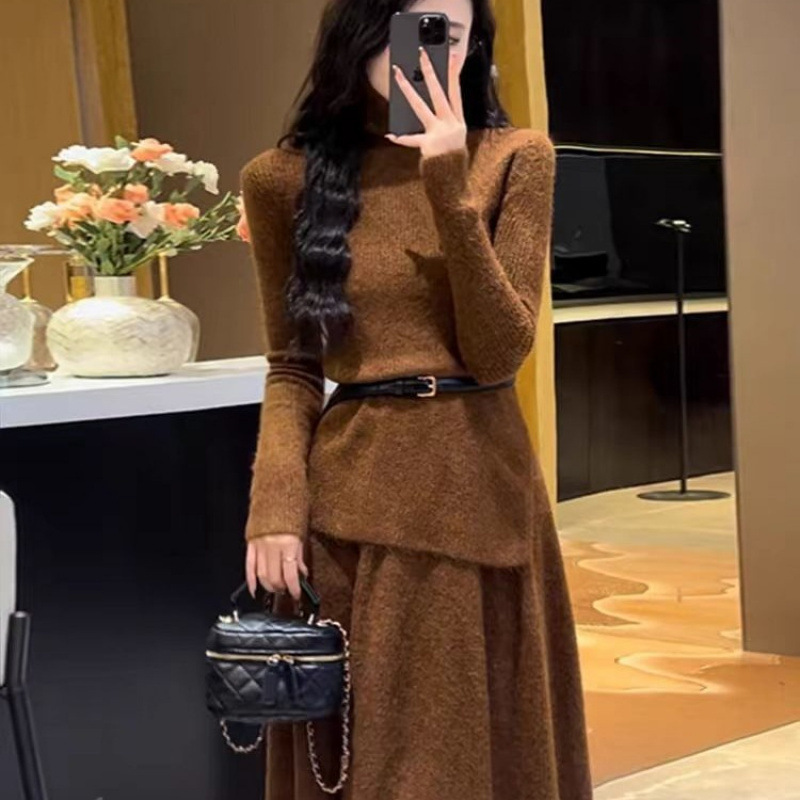 小个子韩系穿搭连衣裙子女早秋季2025新款气质感时尚套装长裙|undefined