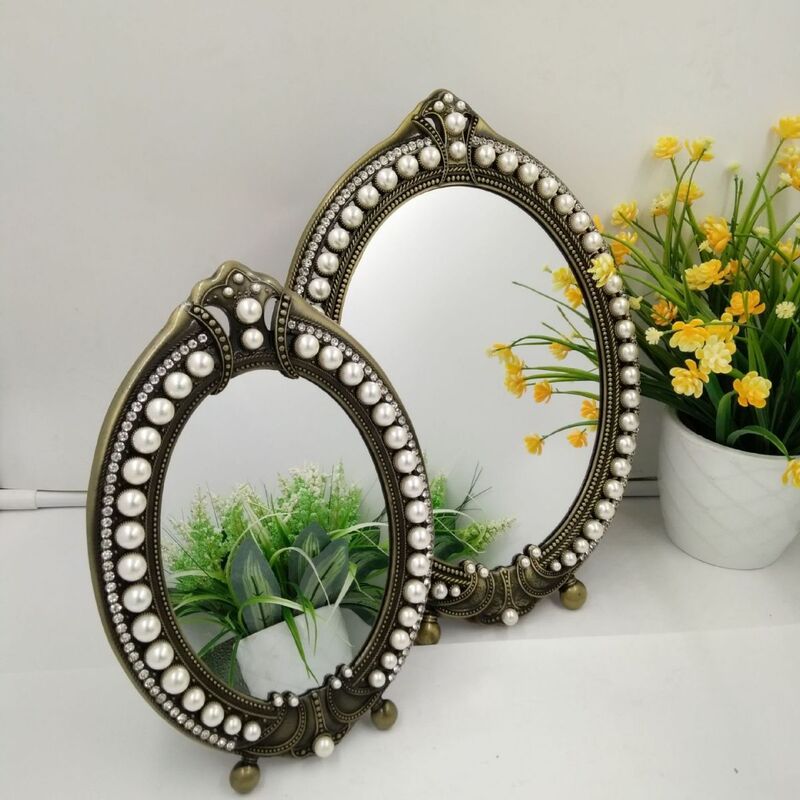 Antique Pearl frame mirror, various styles of metal frame ornaments Antique Pearl frame mirror, various styles of metal frame ornaments