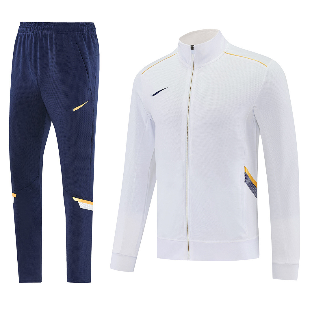 NJ traje de entrenamiento de manga larga Tracksuit pantalones de pierna con cremallera larga chaqueta ajustada traje de jersey fútbol Jacket