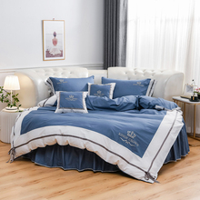 9WOR纯棉圆床四件套床裙床笠圆形床单床罩2米2.2欧式酒店宾馆