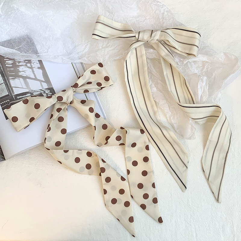 Bufanda de seda de lunares, banda larga, sensación de alta gama, nuevo estilo multiusos, todo-fósforo, bufanda pequeña, pañuelo para el cabello, cinturón de cinta para el cabello