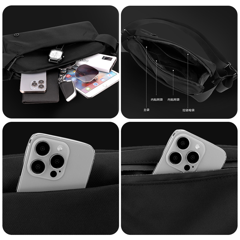 WEPOWER nuevo estilo de moda bolso de pecho de gran capacidad de moda casual bolso de bicicleta para hombres