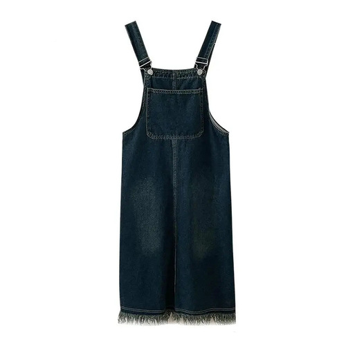 Two-Piece Sweet French Tea Party Dress with Denim Fringe Belts for Children and Students + Bubbling Sleeve Shirt