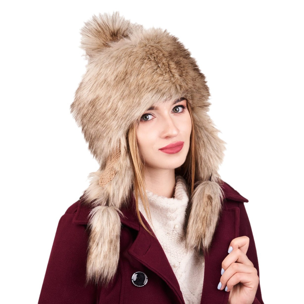 Cappelli da cacciatore Cappello di peluche Cappello invernale Cappello da principessa ispessito Cappello di protezione per le orecchie peloso_voghion.com