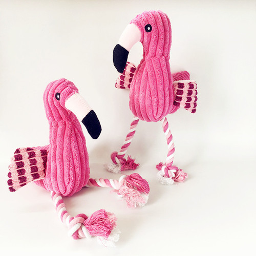 Pet Supplies Cross-Border Amazon Dog Chewing Sound Durable Playable Flamingo Plush Toy