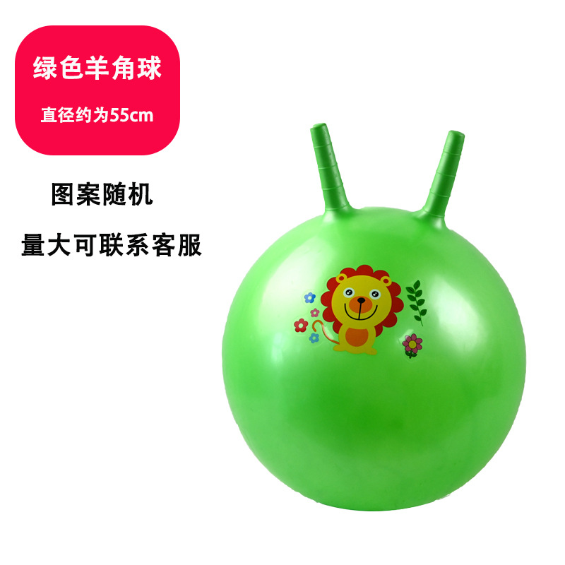 55cm绿色羊角球-图案随机+气泵