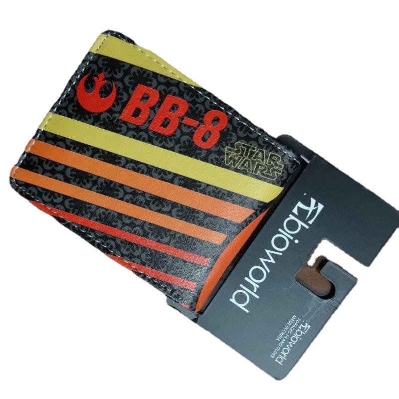 Cartera de Star Wars alrededor del cine y la televisión, guerrero negro, soldado blanco, cartera corta de dos plegados, cartera PU para hombres adolescentes