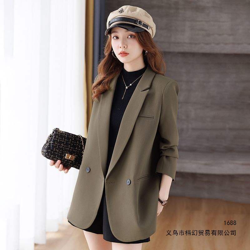 Women's Autumn/Winter Suit Jacket, Slim Fit, Retro Korean Style, Versatile and Casual