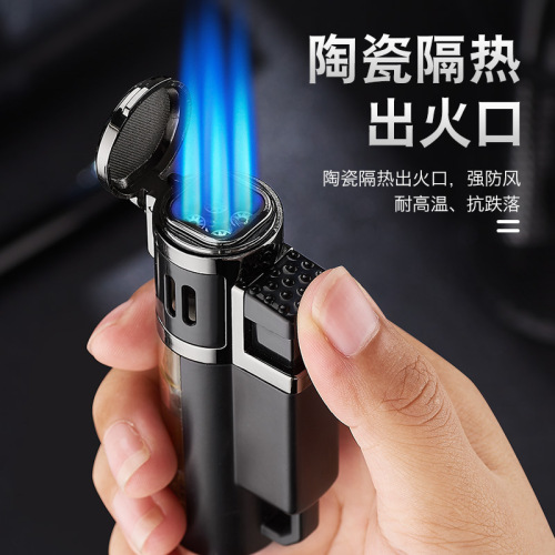 Lighter, four-flame straight shot lighter, high-temperature lighter, cigar lighter, cigarette lighter, creative lighter wholesale