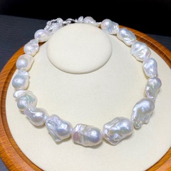 諸曁超大型天然バルコッホパールネックレス 女性用 変形オーロラカラフル大粒パールネックレス 輸入