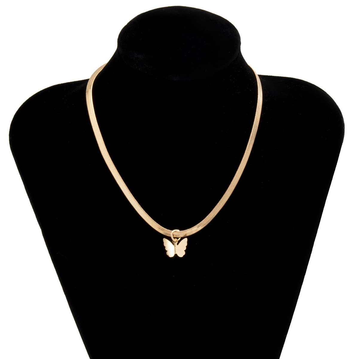 Simple Flat Snake Three-dimensional Butterfly Necklace display picture 7