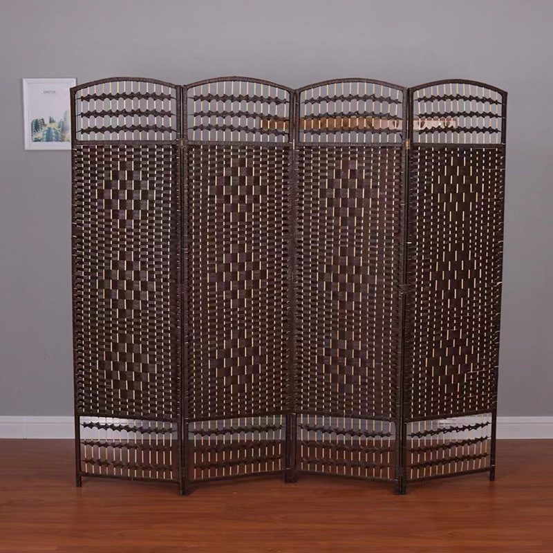 Pantalla plegable de ratán bambú hecho a mano sala de estar partición pasillo pantalla plegable Interior antiguo cualquier pantalla móvil