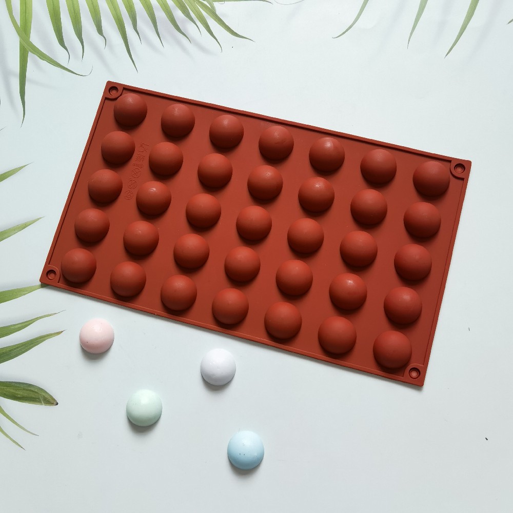 35 pequeños molde de chocolate de silicona semicircular decoración de pasteles dulces galletas molde de cocina para hornear