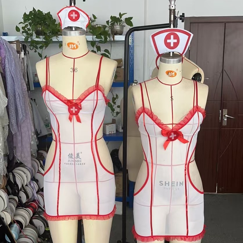 European and American Hot-Selling Cross-Border Supply See-Through Temptation Bed Flirting Sexy Hot Role-Playing Nurse Uniform
