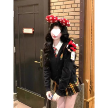 美式英伦学院风jk制服套装秋冬校园风甜辣妹修身衬衫百褶裙三件套