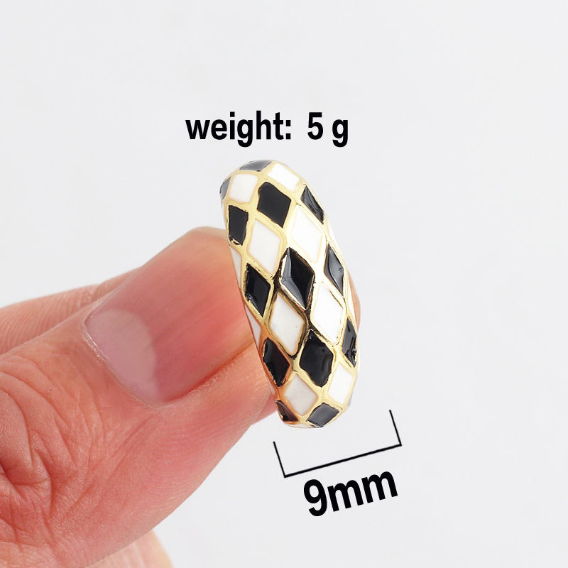 Fashion Lattice Copper Open Ring Plating Copper Rings display picture 1