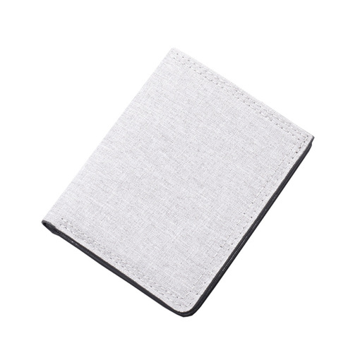 Vertical canvas wallet short men's can hold driver's license ultra-thin wallet men's mini small wallet with thin zipper