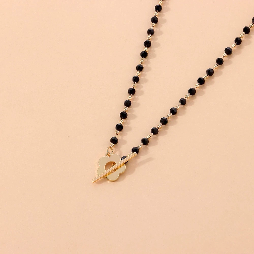 (Cross-border trading), black short beads, brand necklace pearl, European style, Aliexpress, flowered