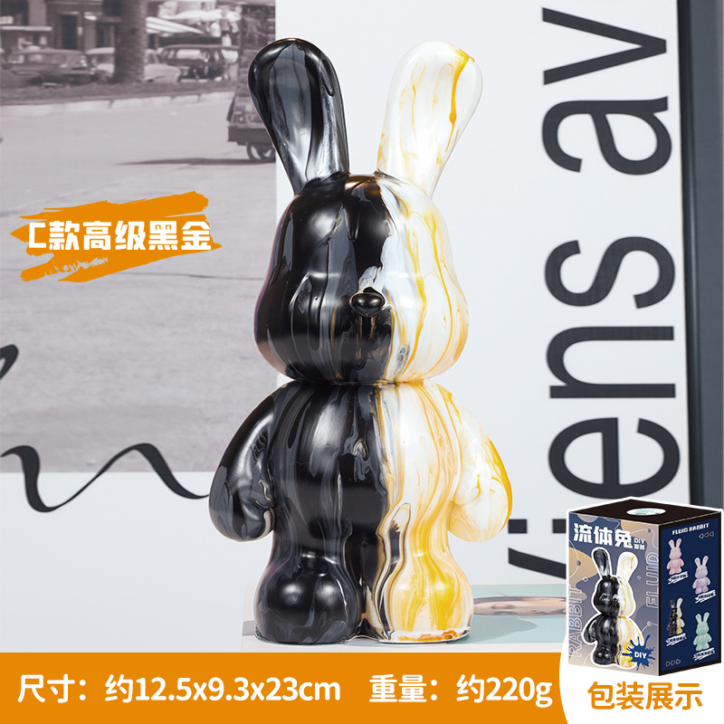 Internet celebridad fluido conejo alcancía DIY decoración traje hecho a mano material paquete traje blanco embrión juguete decoración del hogar