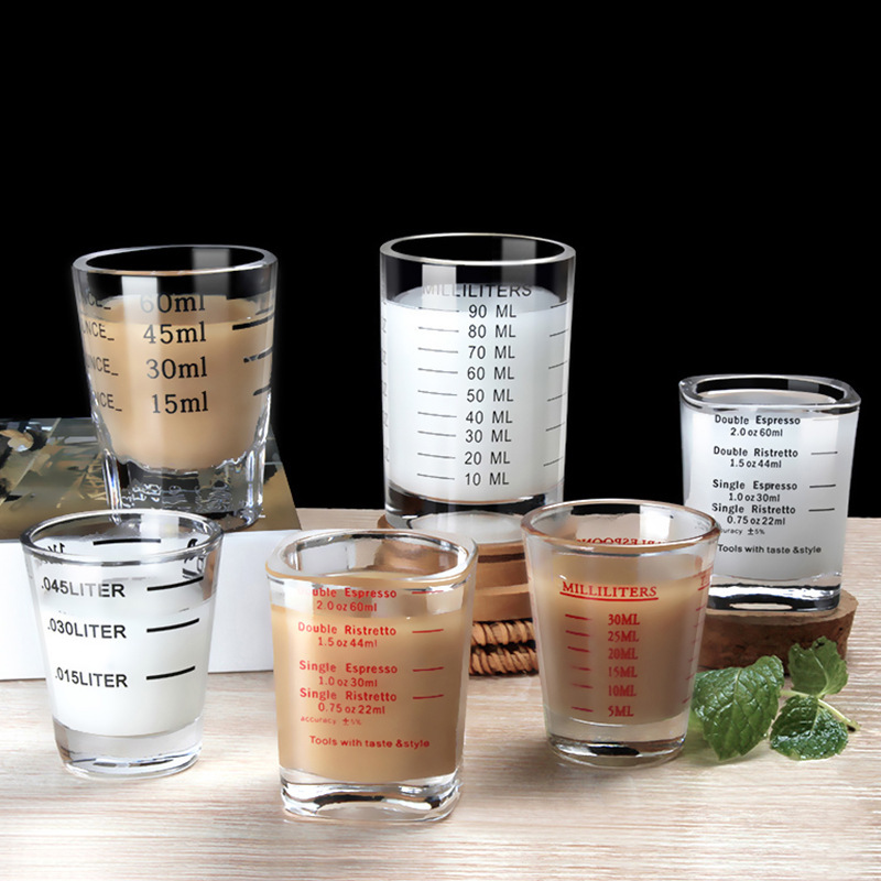 Transparent glass thermometer for home use scaled