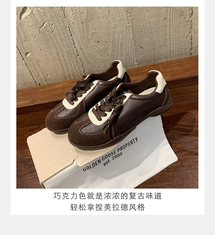 Giày sneaker nữ da bò buộc dây phong cách Đức huấn luyện, đế cao 6 cm — 48 chiếc màu đen (6cm) còn hàng, 48 màu nâu (6cm) hàng có sẵn, 48 màu trắng (6cm) hàng có sẵn, 48 màu vàng (6cm) còn hàng chi tiết 6