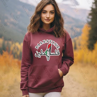 PALESTINE女士运动连帽卫衣衫棒球服连帽衫橄榄球上衣欧码