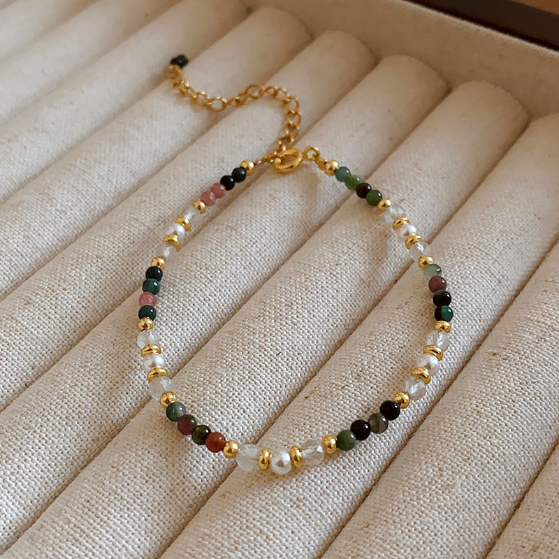 Brazalete con cuentas multicapa de cuentas de mijo de estilo bohemio para niñas, estilo étnico de verano, lujo ligero, joyería de mano retro de nicho