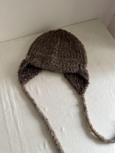 Personalized gradient circle wool blended yarn knitted ear protection beanie women's pullover warm knitted hat women's winter