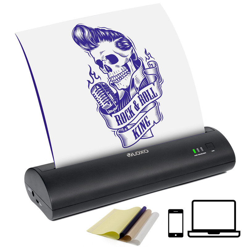Vloxo Tattoo Transfer Machine Wireless Bluetooth Inkjet Tattoo Transfer Paper Mini Tattoo Printer