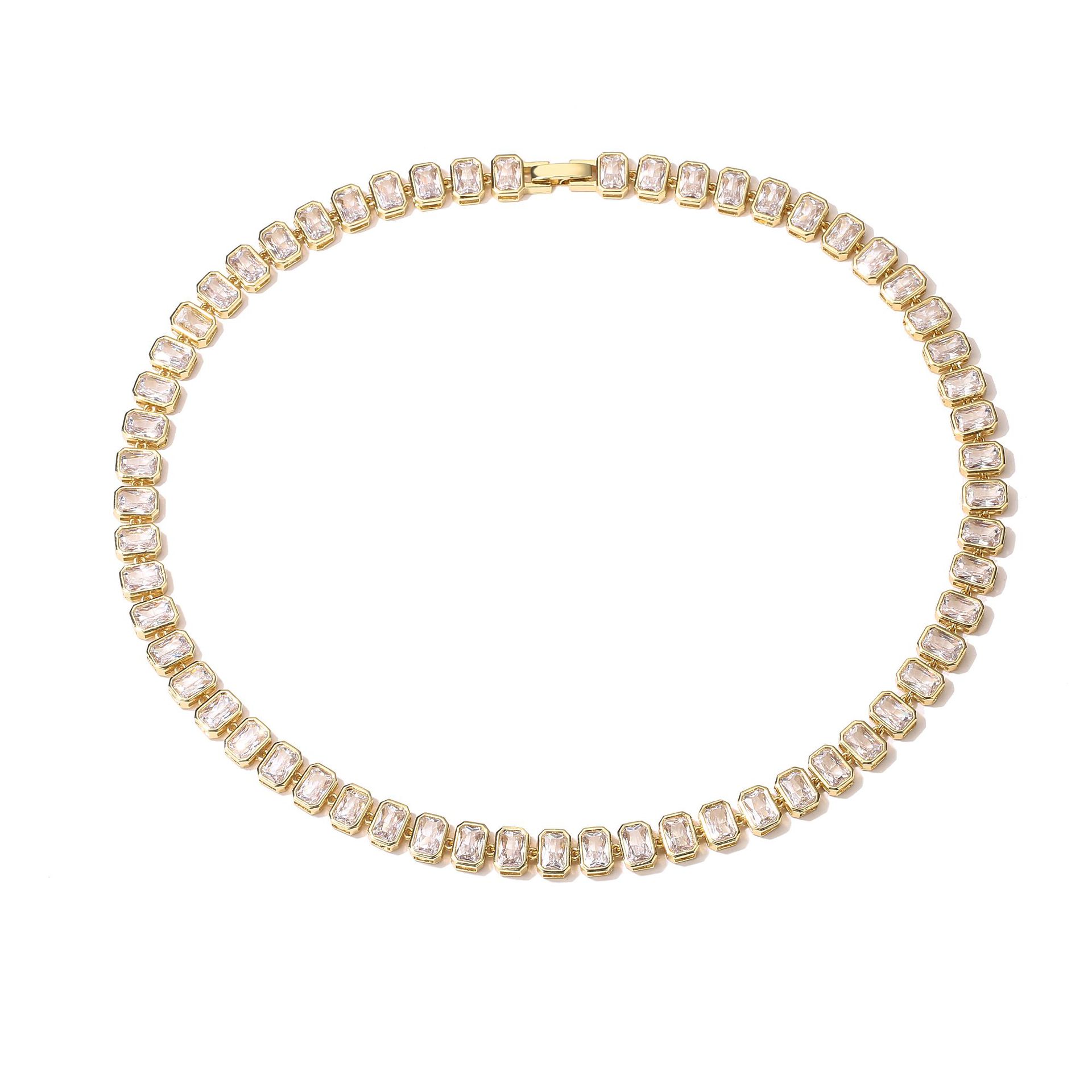 8g Weight Zircon Inlay Material Bracelets, Earrings, Necklace Classification Jewelry Set Quantity Daily Occasion Copper Material Geometric Pattern Women'S Gender Plating Design Fashion Style Fashion Geometric Copper Zircon Bracelets Earrings Necklace In Bulk 6