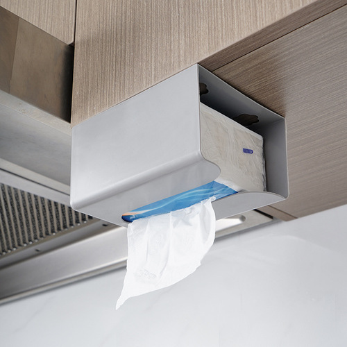 Seamless sticker tissue box wall-mounted tissue holder creative simple plastic multifunctional toilet tissue box wholesale