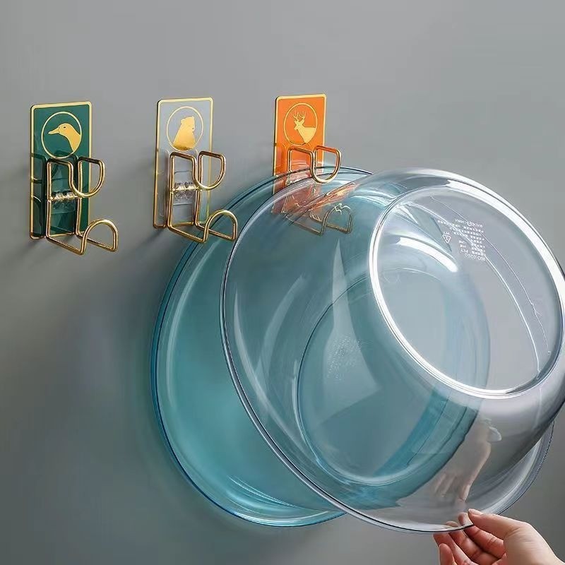 Washbasin Rack Wholesale Household Traceless Bathroom Multi-Functional Wall-Mounted Storage Kitchen Wall Punch-Free Hook