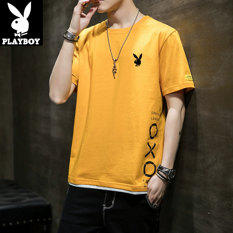 Base body-friendly silk short sleeve T-shirt with a round collar