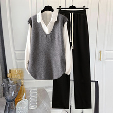 妈妈春装针织马甲套装洋气时尚2025新款中老年女装春秋休闲两件套