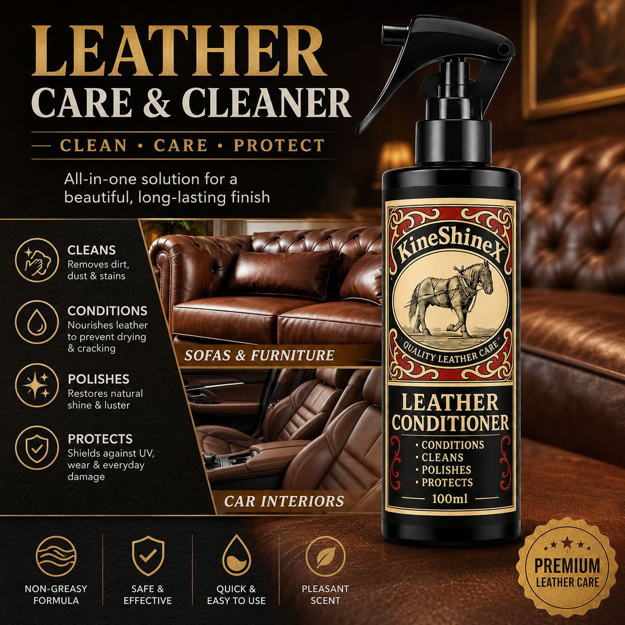 Kineshinex Car Coating Spray Car Paint Surface Cleaning, Maintenance, Refurbishment, Gloss Coating, Brightening Care