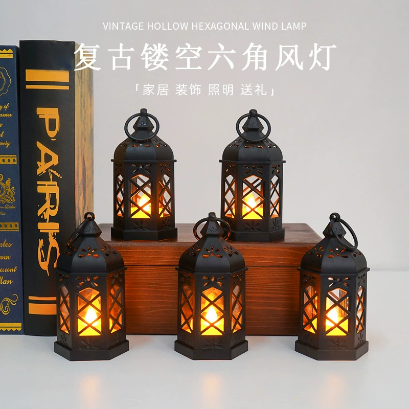 Светодиодный мини-шестиугольный ветряный светильник в общежитии ночной свет для спальни симулированной электронной свечи свет декоративные светильники