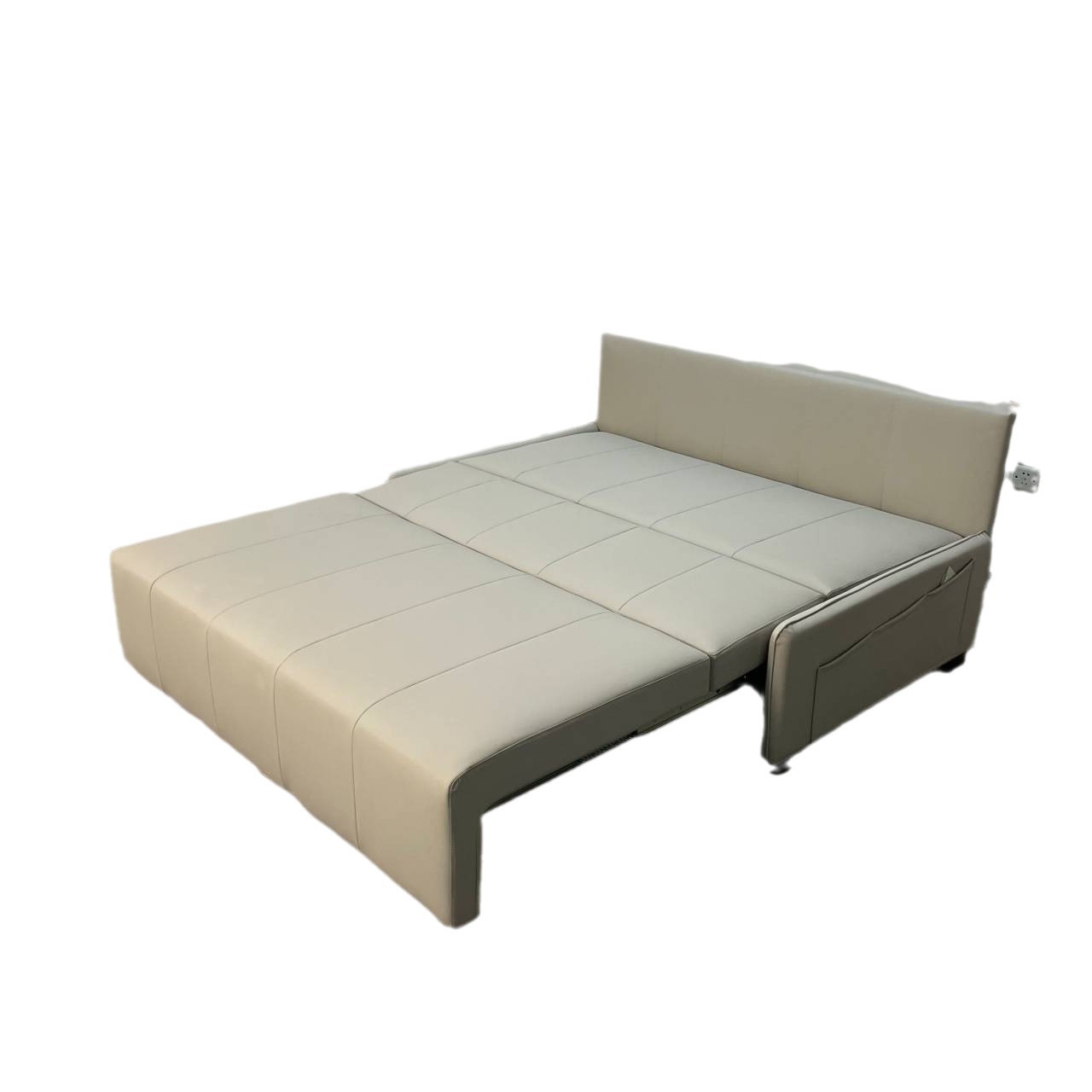 Sofá cama plegable de doble uso pequeño apartamento de sala de estar almacenamiento multifuncional látex sofá de piel triple persona