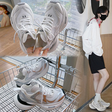 吸膜底老爹鞋女2025夏季新款女士厚底透气运动鞋舒适潮流百搭女鞋