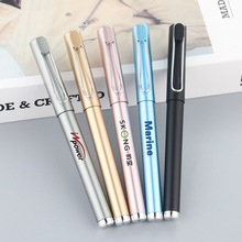 广告笔定制Logo 金属笔夹商务签字笔 0.5mm黑色碳素水笔 中性笔